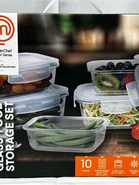 Master Chef Clear Glass Food Storage Set - Clear (10-Piece)